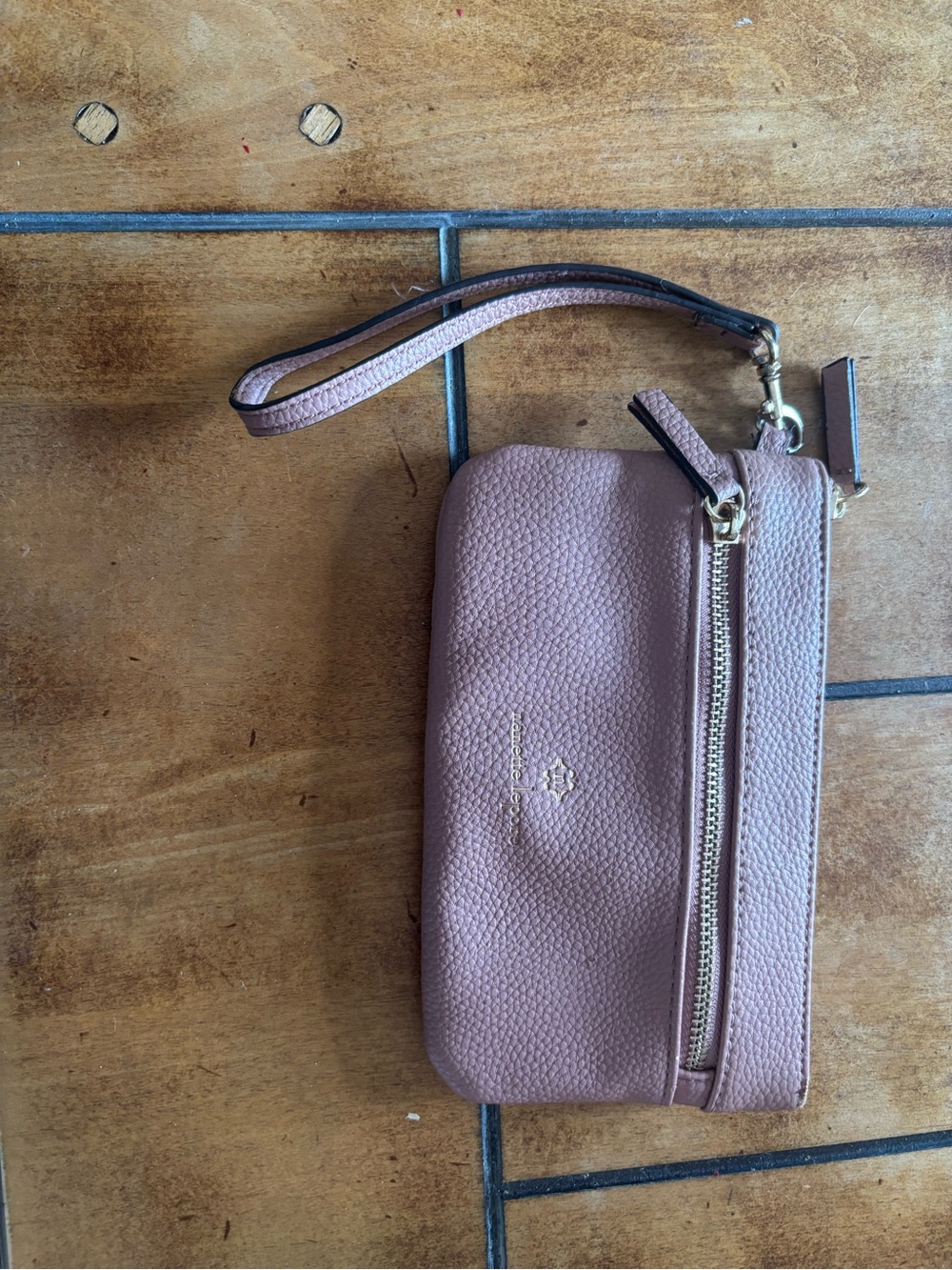 pink pebbled-leather Nanette Lepore Molie Wristlet